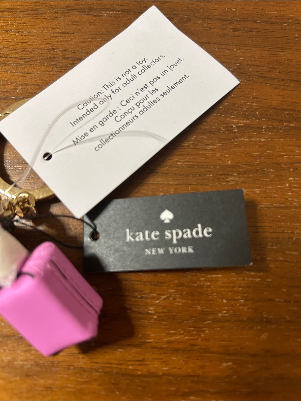 kate spade pink and green Sticky Situation Strawberry Bubblegum Keychain Charm - Picture 2 of 9